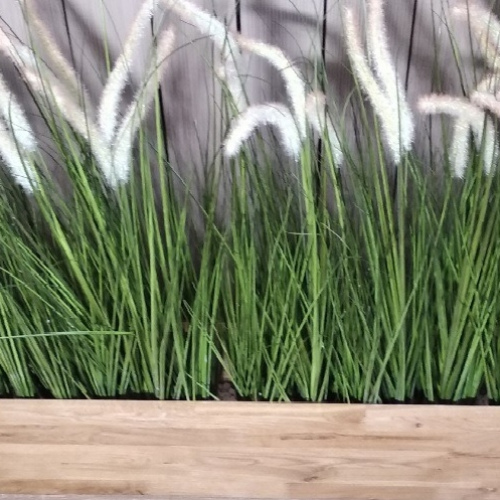 Искусственная осока в кашпо из дуба 150*16*20 см