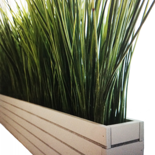 Искусственная трава в горшке белого цвета 50*10*5 см