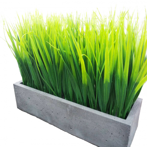 Искусственная зелень в горшке из бетона 27*9*7 см